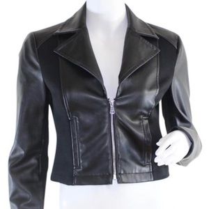 Bebe Faux Leather Black cropped jacket